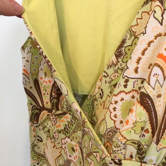 Green Paisley Sleeveless Asymmetrical Blouse Small - Picture 3 of 8